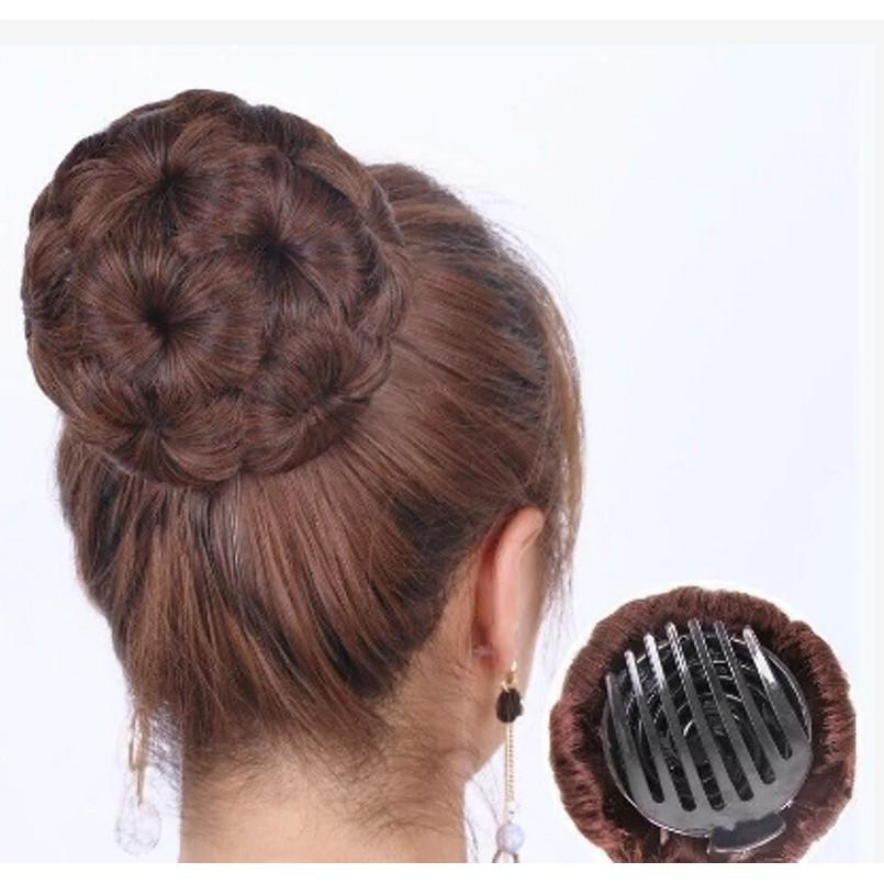 Búi tóc giả bông hoa hàn quốc