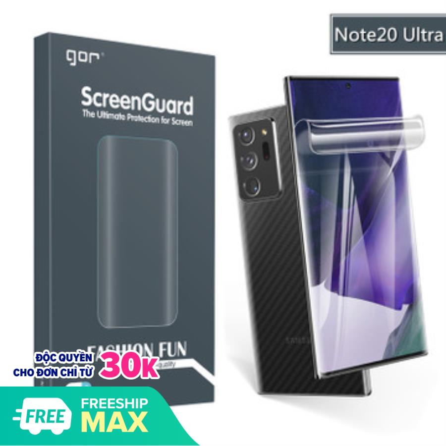 Bộ 3 miếng dán dẻo Gor Samsung Galaxy Note 20 Ultra- Note 20 ultra 5G( 3 Miếng Mặt Trước + 1 dán vân cacbon))