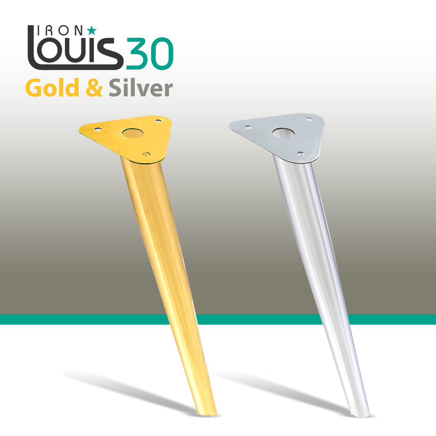 Chân bàn Louis 30cm Gold - Silver