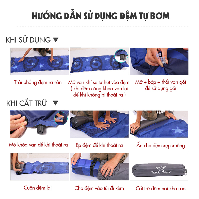 Đệm hơi tự bơm TrackMan TM2106