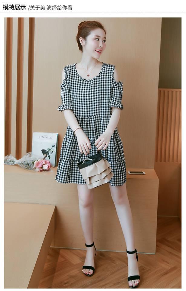 MOMI 1295 VÁY BẦU KẺ HỞ VAI