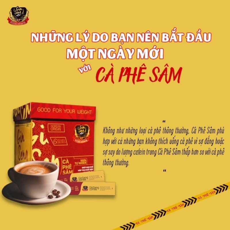 Cà phê sâm ( 1 hộp 30 gói)  Ginseng coffee tặng phác đồ nhập khẩu