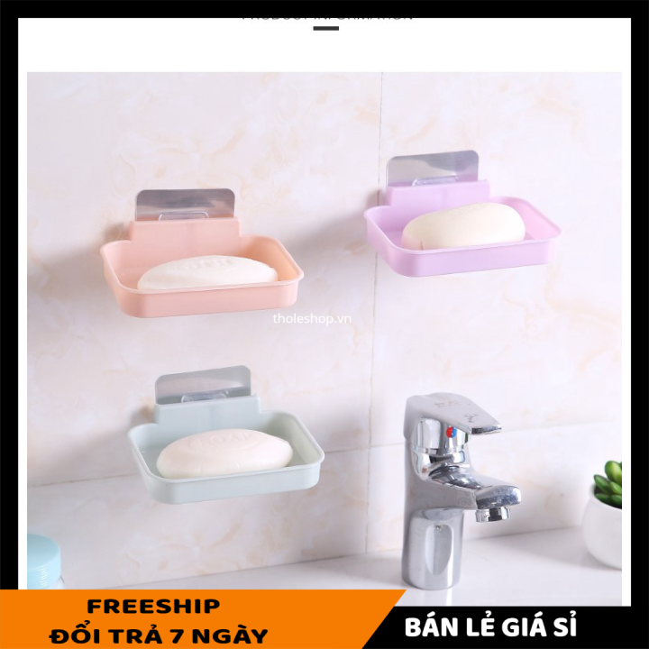 Kệ đựng xà phòng - Kệ dán tường đựng các vật dụng tiện lợi như xà phòng, miếng bọt biển, dầu gội...có lỗ thoát nước sạch sẽ, khô ráo, chắc chắn - Kệ dán tường - Kệ nhà tắm [LẺ GIÁ SỈ]