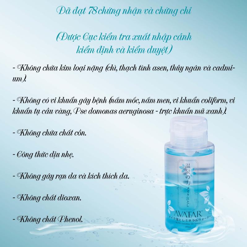 Nước Tẩy Trang Sạch Sâu AVATAR 300ml- nước khoáng tẩy trang AVATAR dung tích 300ml- nước tẩy trang dầu mụn AVATAR 300ml ( công nghệ hàng nhật )