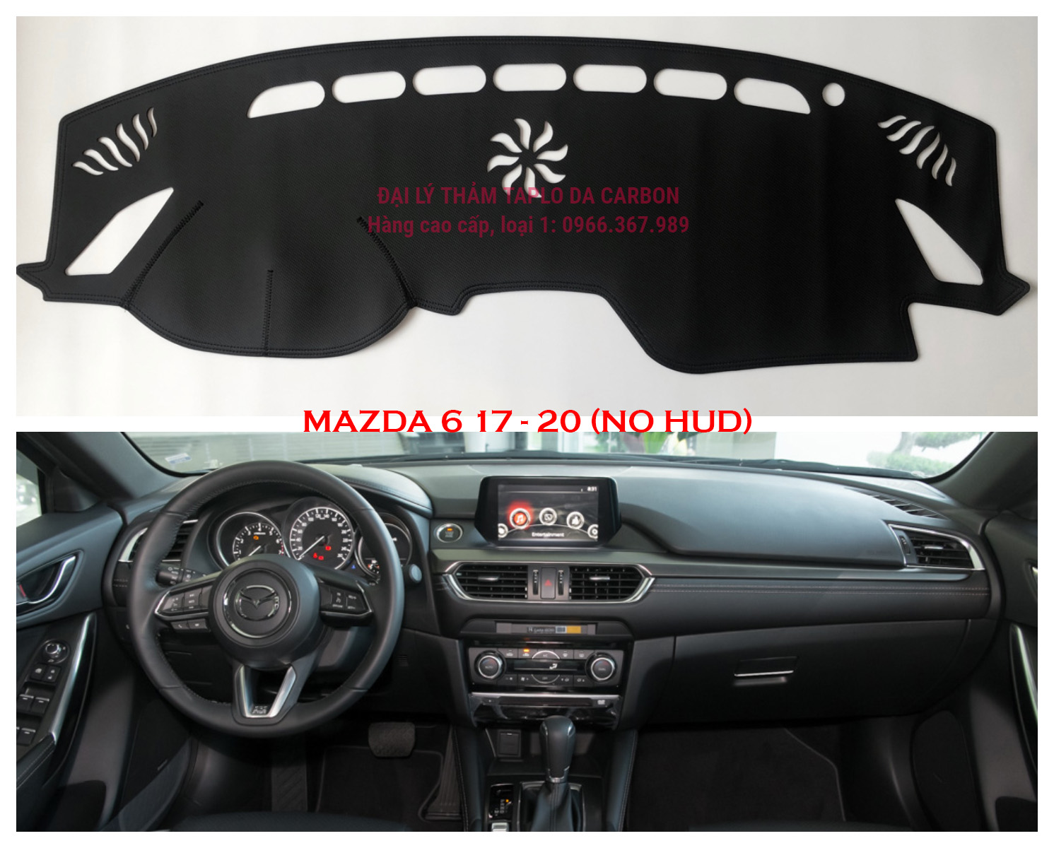 Thảm Taplo Da vân Carbon cao cấp xe MAZDA 6