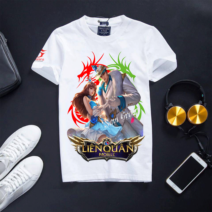 Áo Liên Quân Mobile cotton màu trắng cổ tròn cực hot Lữ Bố + ĐT