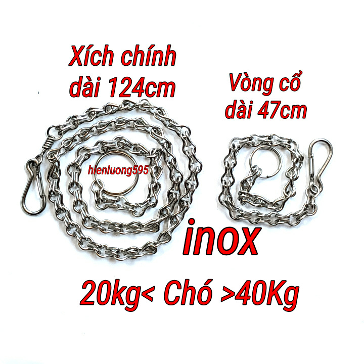 Xích chó inox size to
