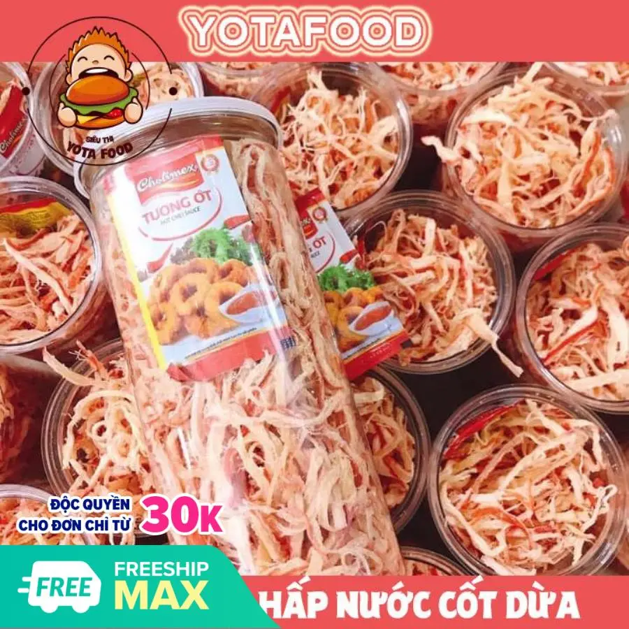 Khô Mực Hấp Nước Dừa Xé Loại Ngon - 300Gr  | Yota Food HCM - Đồ Ăn Vặt