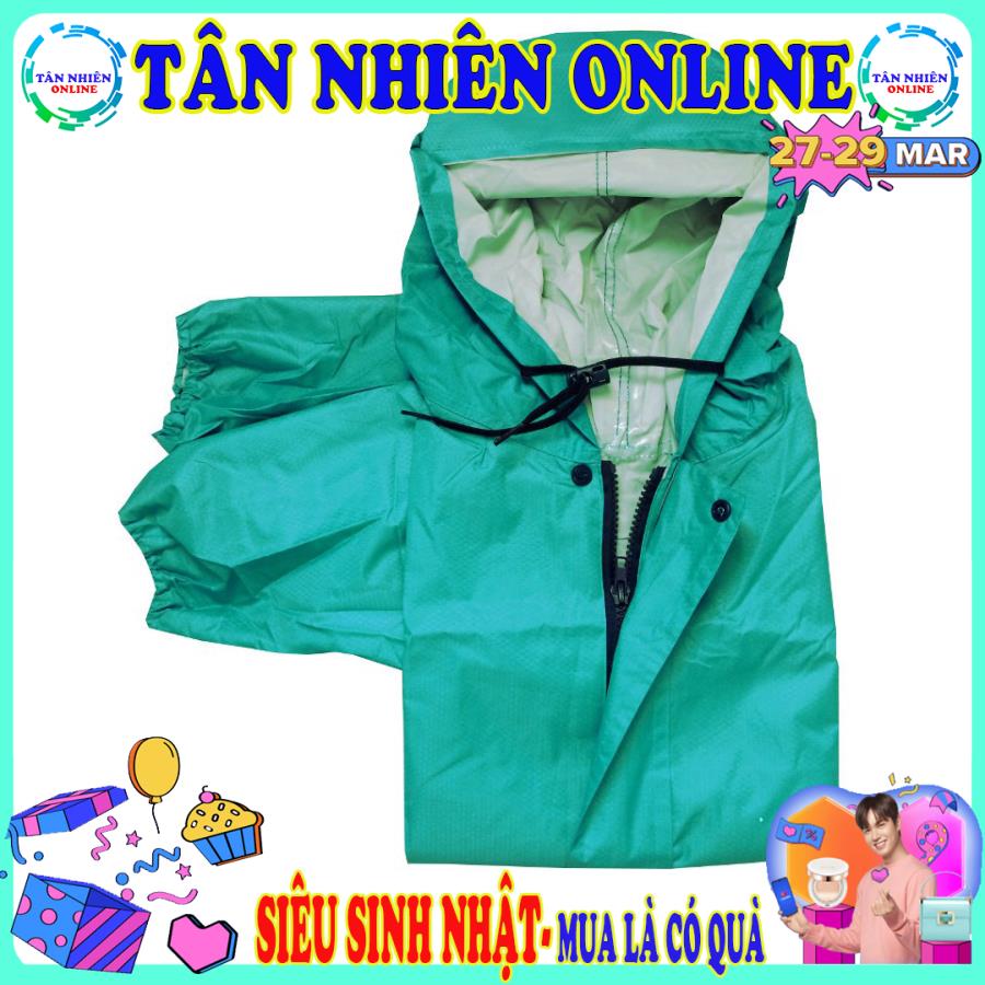 Áo mưa kiểu hàn quốc dài vải dù da cá có dây kéo phía trước