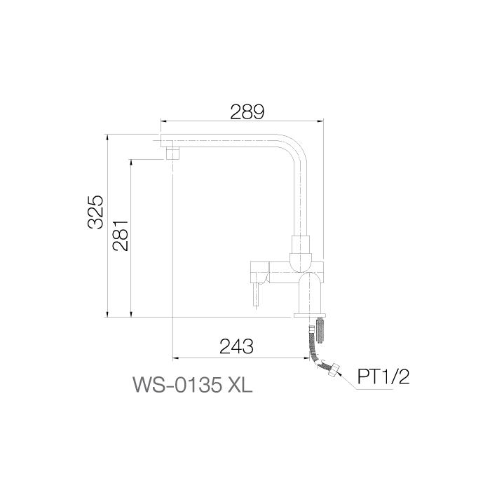 WS-0135XL - Vòi chậu nóng lạnh - INOX SUS 304