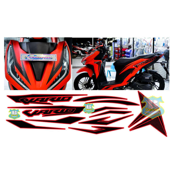 Tem rời vario 150 dán xe đỏ nhám