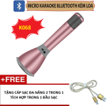 Micro karaoke K068 kết nối bluetooth (Hồng) + tặng cáp sạc đa năng
