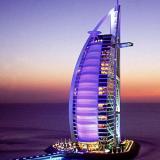 Mô hình khách sạn Burj Al Arab cao 15 cm (màu vàng rêu)