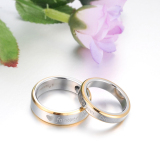 Nhẫn cặp Forever Love N234 (Màu bạc, viền vàng)