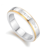 Nhẫn cặp Forever Love N234 (Màu bạc, viền vàng)