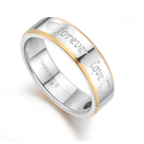 Nhẫn cặp Forever Love N234 (Màu bạc, viền vàng)