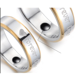 Nhẫn cặp Forever Love N234 (Màu bạc, viền vàng)