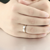 Nhẫn cặp Forever Love N234 (Màu bạc, viền vàng)