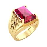 Nhẫn nam bạc mạ vàng 14K đá thạch anh