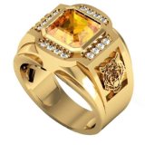 Nhẫn nam mạ vàng 14K đá thạch anh