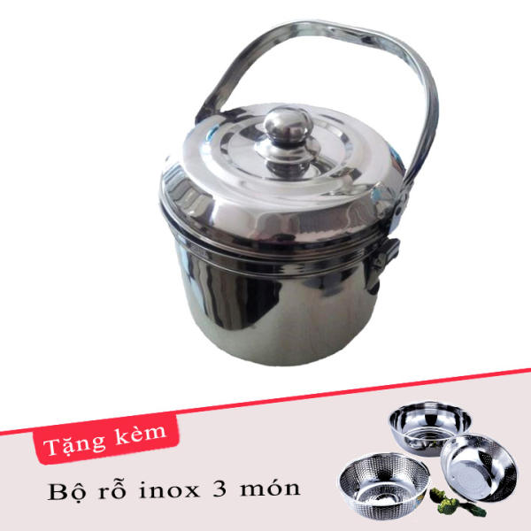 Nồi ủ đa năng LA ANTAR BOILER 5.6L (Bạc) tặng kèm 1 bộ rỗ inox 3 món