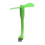 Quạt mini 2 cánh cổng USB thân silicon uốn dẻo (Xanh lá)