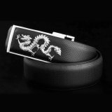 Thắt lưng da nam hình con rồng DN31 (Dây Đen Mặt Bạc)