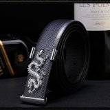 Thắt lưng da nam hình con rồng DN31 (Dây Đen Mặt Bạc)