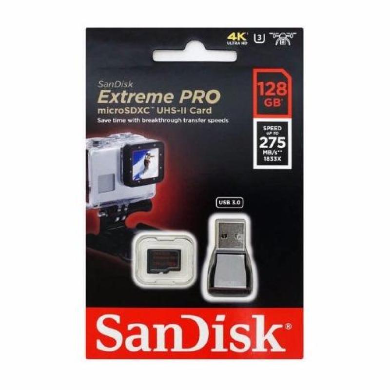 Thẻ nhớ MicroSDXC SanDisk Extreme Pro 128GB UHS-II 275MB/s kèm Reader 3.0