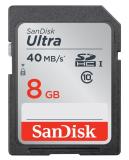 SD Sandisk Ultra 40MB/s Class 10 8GB memory card (Black) - Official distributor