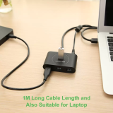 Thiết bị chia 4 cổng USB 3.0 dài 1m Ugreen - 20291 đen Gia Bách