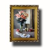 Tranh nội thất - Bình Tulip Hồng - Tranh Mỹ Thuật Minh Hiền