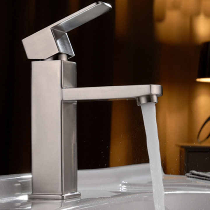 Vòi chậu lavabo nóng lạnh inox 304 Zento SUS3324
