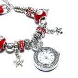 Vòng Tay Charm Đồng Hồ Thắm Sắc Tình Yêu Elizabeth VT-3473-199 (Bạc)