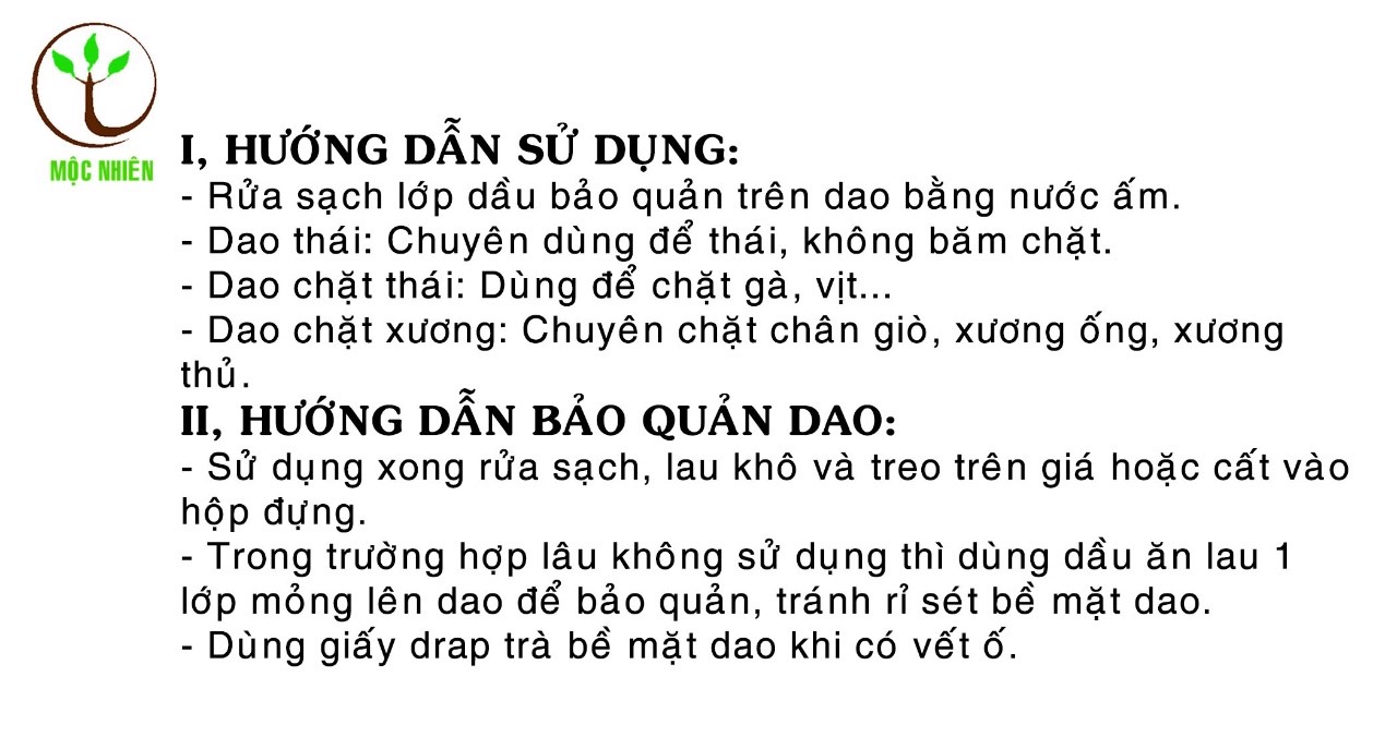 Dao chặt xương ống, sườn, giò heo {Phúc Sen Mộc Nhiên} nhíp ô tô 100%