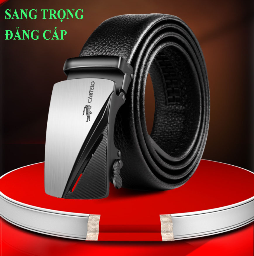 Thắt lưng nam CARTELO- G101 rộng 3.5Cm DÀI 120Cm, dây nịt nam Cartelo cao cấp khóa hợp kim , da 2 lớp mềm mại.-[Dây lưng nam, thắt lưng da cá sấu, thắt lưng nam da bò thật, dây lưng nam cao cấp full hộp-[green store]