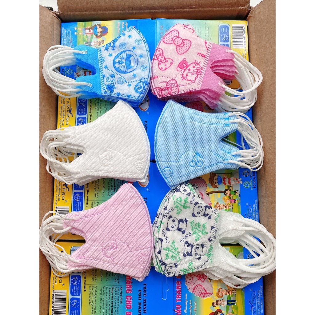 KHẨU TRANG 5D MASK BÉ ( 1–3 TUỔI ) (hộp /10 cái) (giao màu ngẫu nhiên)