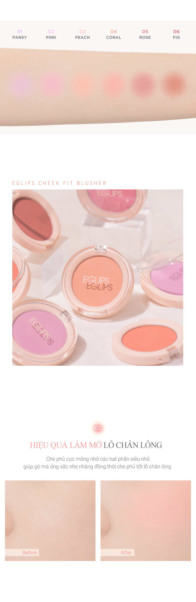 Phấn má hồng Eglips Cheek Fit Blusher (Có chọn màu)