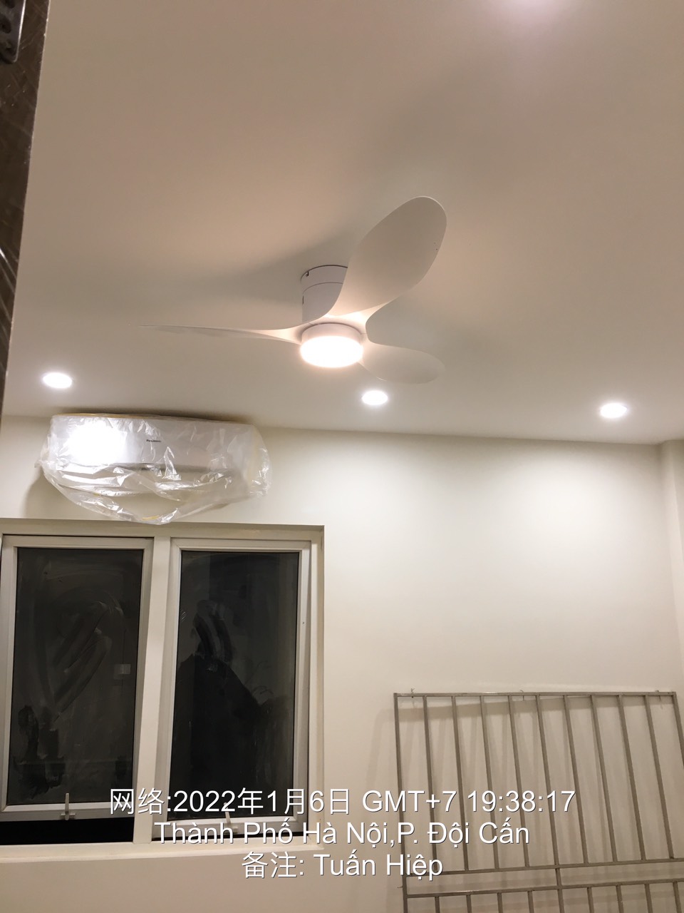 Quạt Trần 3 Cánh Cho Nhà Chung Cư Trần Thấp,Động Cơ DC 6 Tốc Độ,Thiết Kế Hiện Đại,Bảo Hành 5 Năm