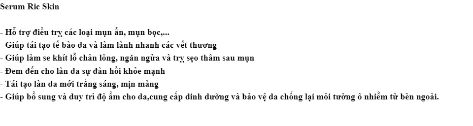Combo Ric Skin làm sạch mụn, thâm nám, dưỡng trắng da 3