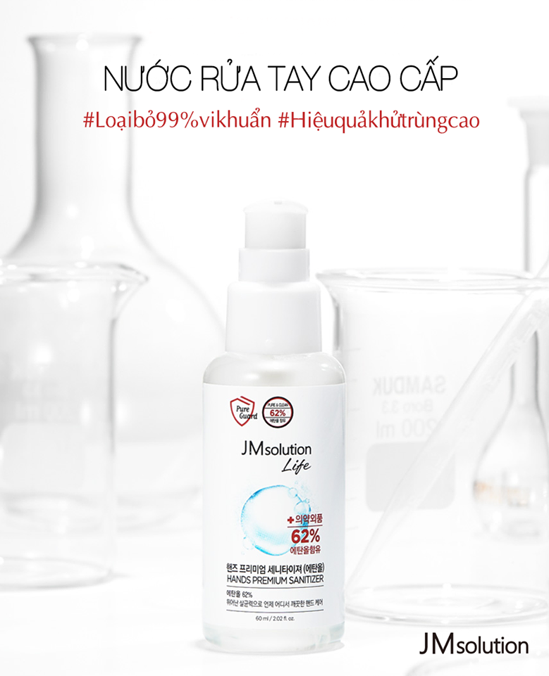 Gel Rửa Tay Khô Diệt Khuẩn 99,9% JM Solution Life Hands Premium Sanitizer 60ml