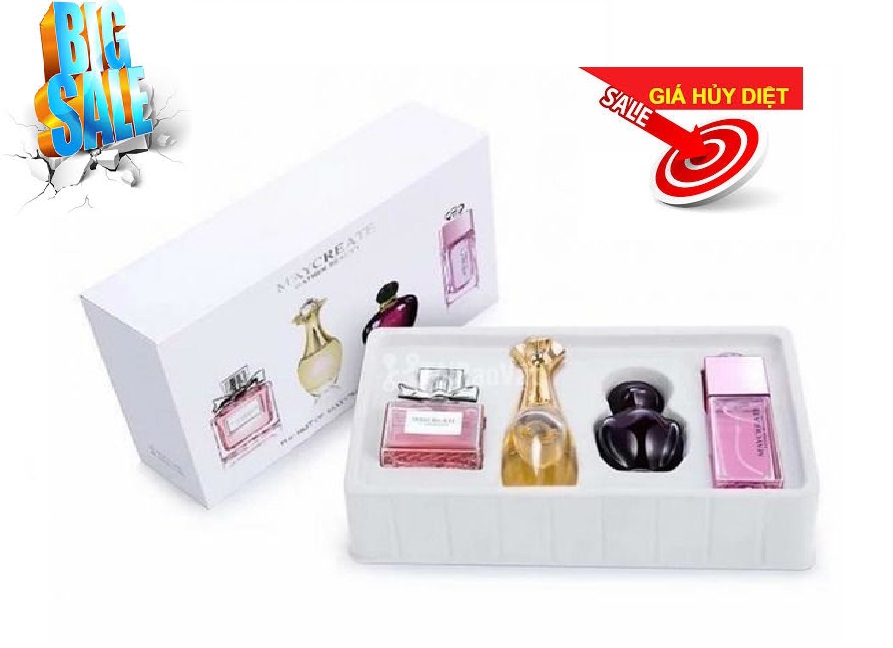 Nước hoa gio, nuoc hoa gia re - Hộp 4 lọ nước hoa cao cấp nữ hương thơm lâu, quyến rũ, Giúp bạn gái tự tin mỗi ngày, Sản phẩm được bạn gái yêu thích hiện nay 2019010