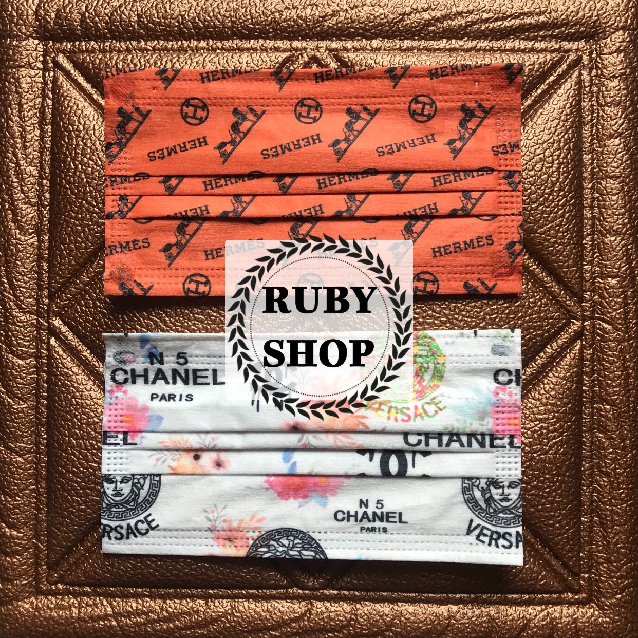 Khẩu Trang LV Kháng Khuẩn Set 10 chiếc  Hoạ Tiết Sang Chảnh 3 Màu Nâu/Đen/Trắng Chống ước dễ thở