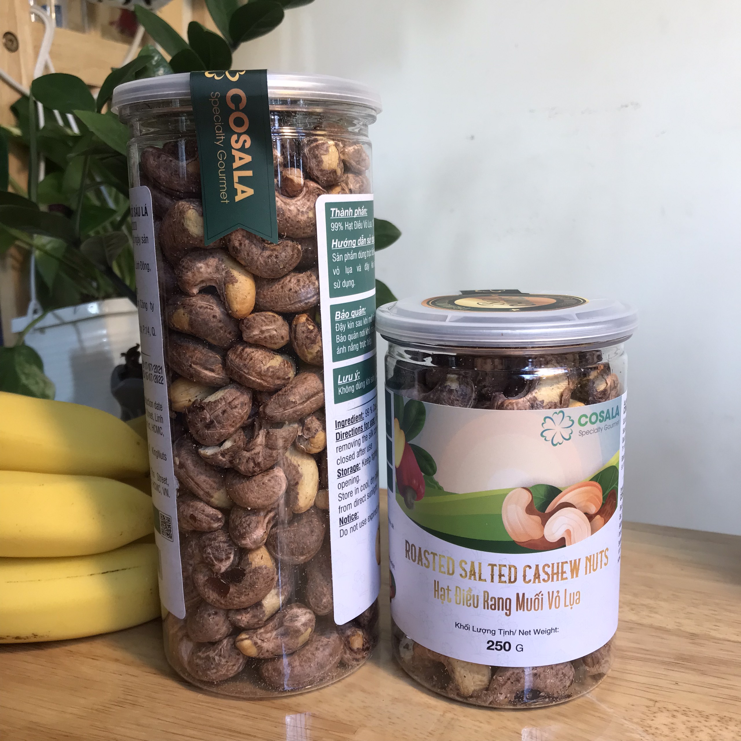 Hộp 250g Hạt điều vỏ lụa rang muối nguyên vị, ăn liền. Từ điều nguyên hạt loại A++, thơm ngon, béo ngậy, ngon mê | VN Farmers