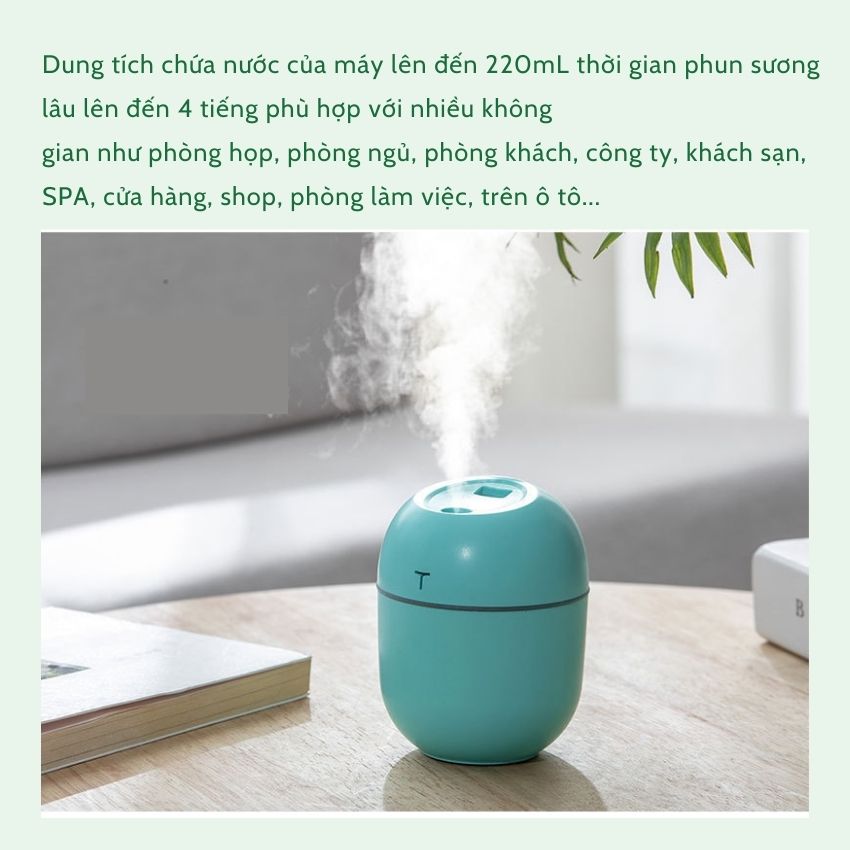 Máy Phun Sương Tinh Dầu Mini Humidifier 220Ml Máy Khuếch Tán Tinh Dầu Phun Sương Tạo Ẩm Cho Phòng Ngủ & Trên Ôtô Đèn Xông Tinh Dầu Có Hai Chế Độ Phun & Led 7 Màu Thay Đèn Ngủ & Giúp Xua Duổi Côn Trùng mocstore, loại tốt giá rẻ
