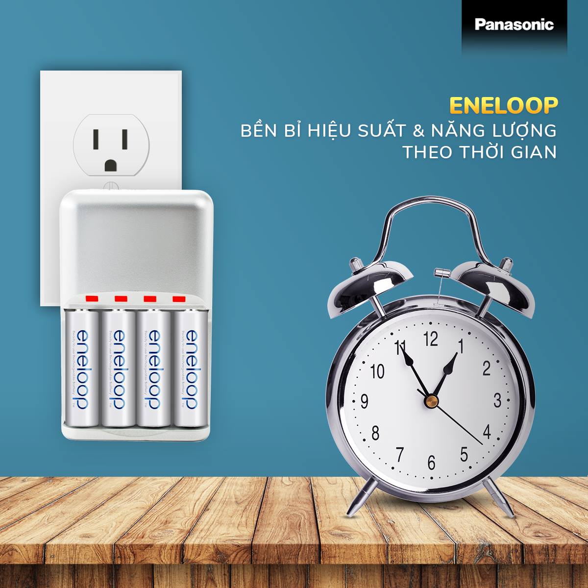Bộ Sạc Pin Eneloop Panasonic BQ-CC55 Tặng Kèm 4 Pin Sạc 2000mAh Chính Hãng Sạc Nhanh Tự Ngắt