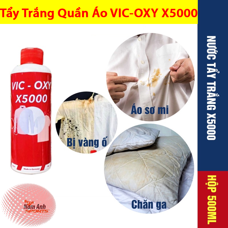Bình VIC-OXY X5000 Nước Tẩy Giặt Quần Áo , Chai Dung Dịch Tẩy Trắng Vết Bẩn, Úa Vàng, Nấm Mốc. Tẩy Trắng Vết Mực, Sơn, Ố Vàng. Chất Tẩy Trắng Giày Dung Dịch Cọ Rửa Rày , Nước Tẩy Trắng Quần Áo Không Làm Mất Màu Gốc