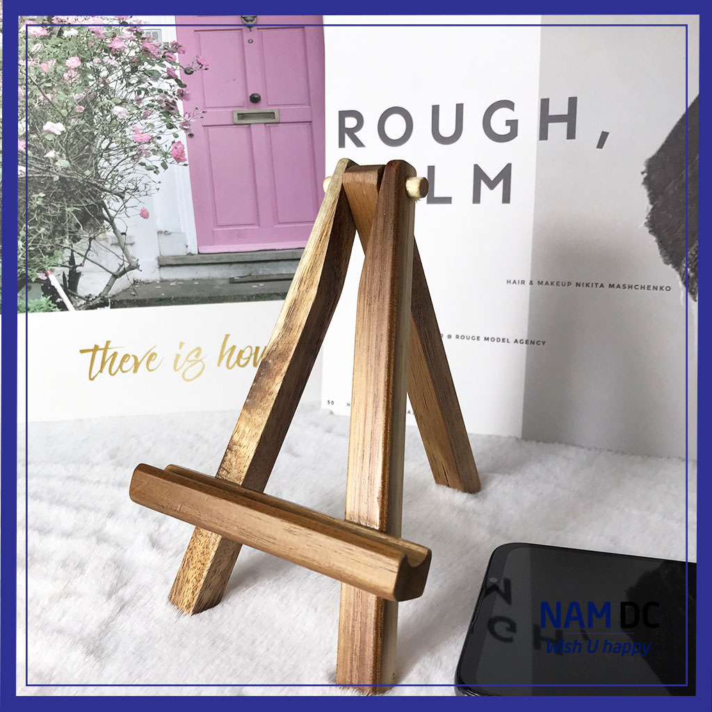 Giá để điện thoại gỗ, kệ đỡ điện thoại, loại 3 chân