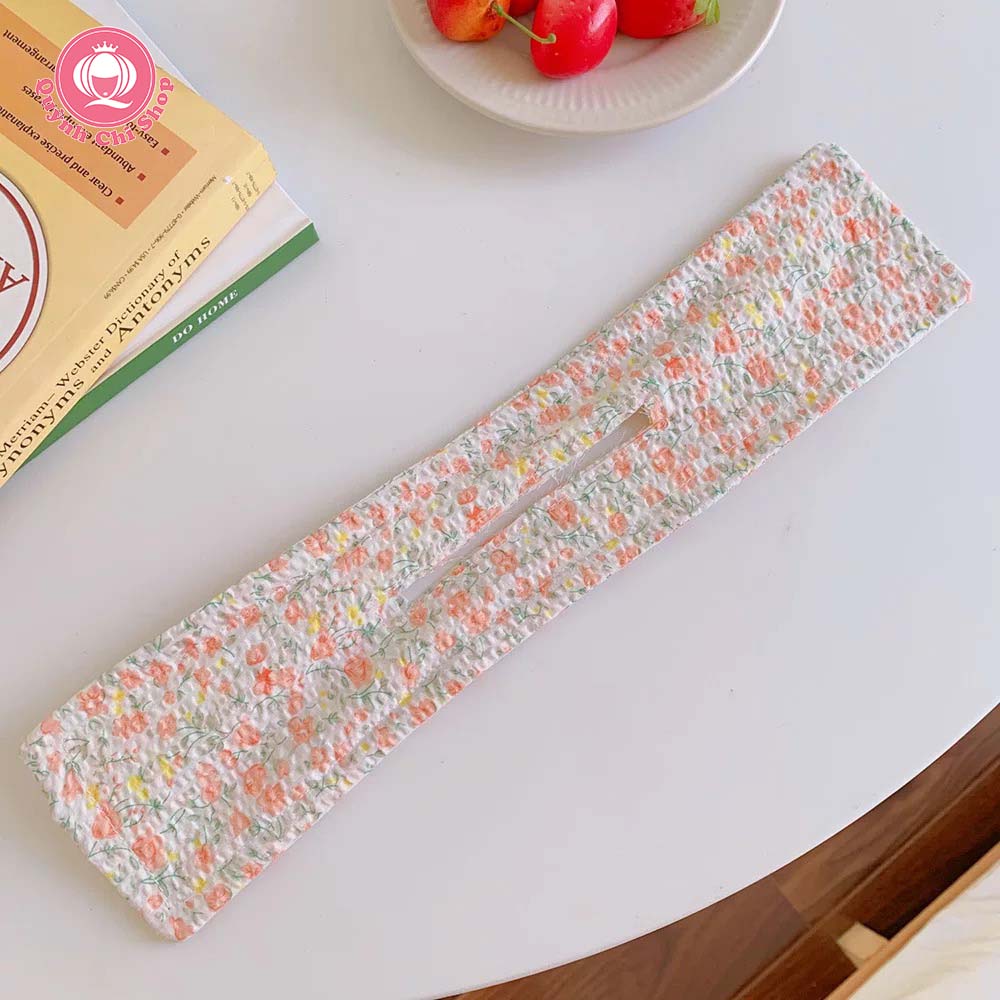 Kẹp tóc nơ, băng đô tóc Hàn Quốc 2 trong 1, búi cuộn gọn gàng, mát mẻ mùa hè