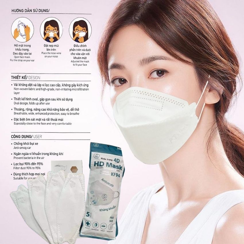 GIÁ SỈ KHẨU TRANG 4D KF94 CÔNG NGHỆ HÀN QUỐC – SET 10 CÁI KHẨU TRANG Y TẾ 4 LỚP KHÁNG KHUẨN KF94 - GIÁ SỈ RẺ HCM – DR. House Online KT123